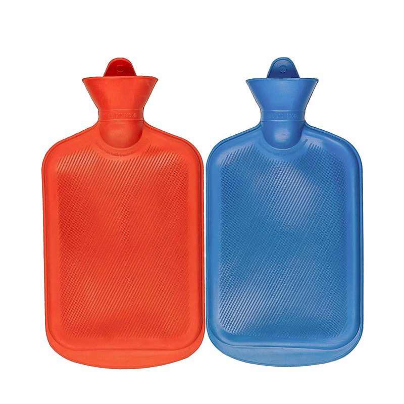 Bolsa de água quente de borracha durável para compressão quente e terapia térmica 
