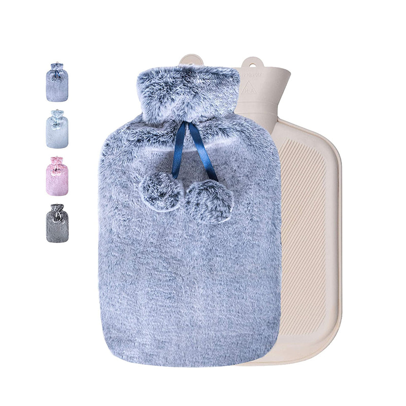 Saco de água de terapia quente de borracha natural 2L com cobertura macia para alívio da dor 
