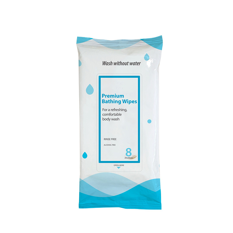 Álcool sem álcool sem enxaguar o microwavable adulto bathing wipe 